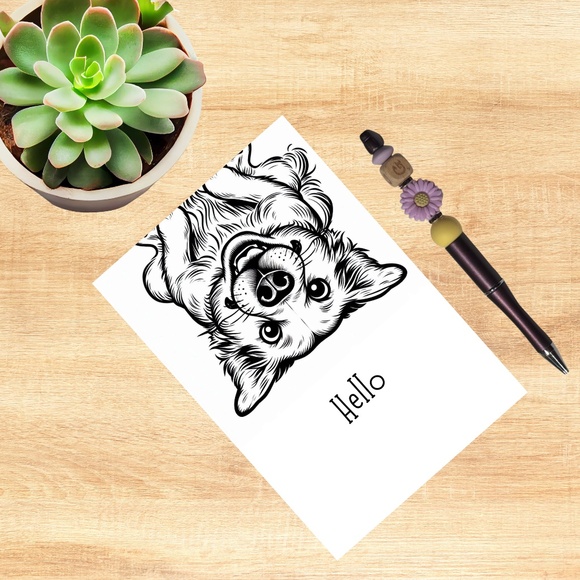 Whimsical Golden Retriever Notecards with Peel and Stick Envelopes - Picture 2 of 9